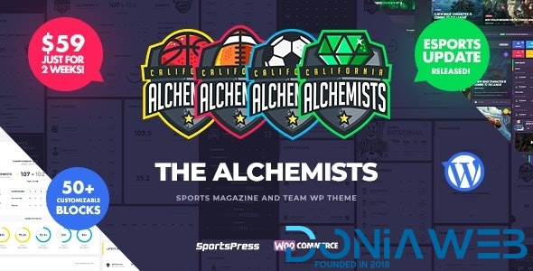 Alchemists - Sports, eSports & Gaming Club and News WordPress Theme