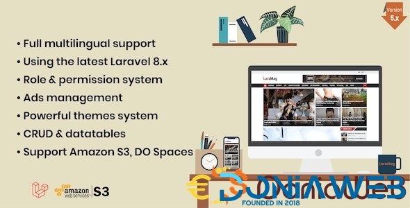 LaraMag - Laravel News & Magazine Multilingual System