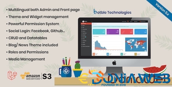 Botble - Laravel CMS, CRUD generator, Modular & Theme system, Role permissions, Multilingual blog