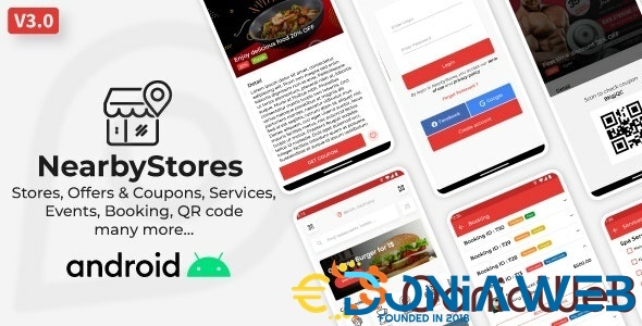 Nearby Stores Android - Offers & Coupons, Events, Restaurant, Services & Booking