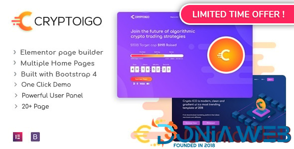 Cryptoigo - Cryptocurrency WordPress Theme With Elementor Page Builder