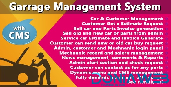 Garage or Workshop Management System With CMS v3.0