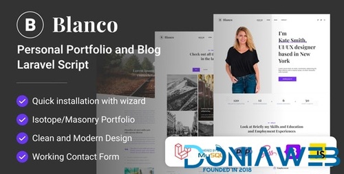 More information about "Blanco | Personal Portfolio and Blog Laravel Script v1.3"