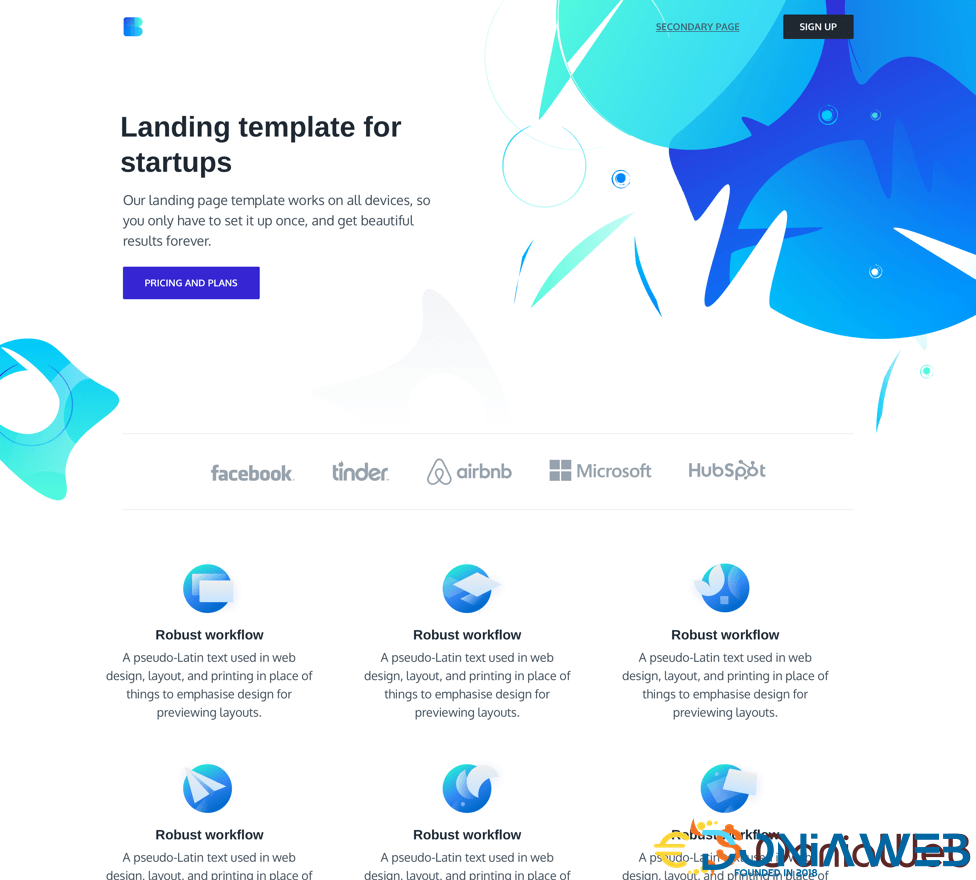 Blue - Landing Page Template For Startups