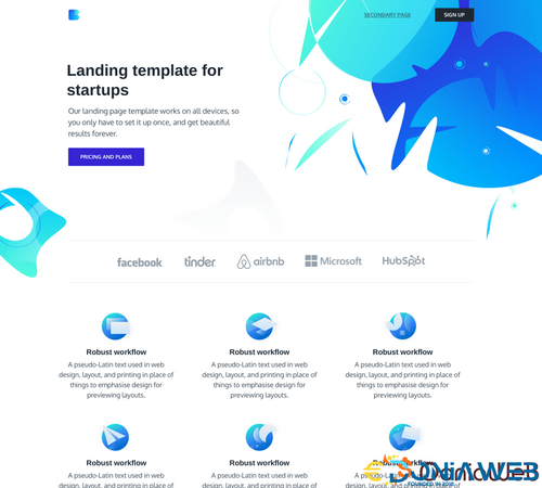 More information about "Blue - Landing Page Template For Startups"