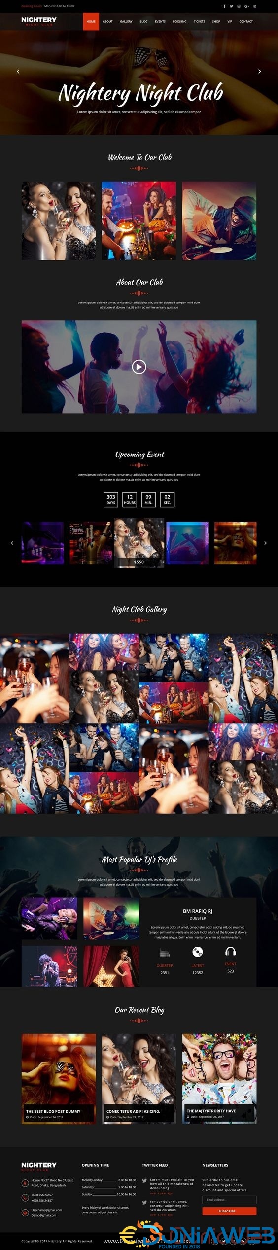 Nightery - Night Club WordPress Theme