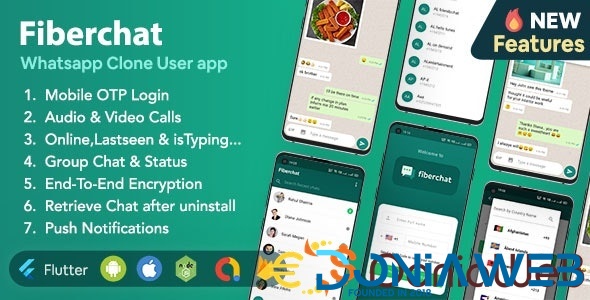 Fiberchat - Whatsapp Clone Full Chat & Call App | Android & iOS Flutter Chat app