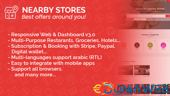 NearbyStores Web – Restaurant, Offers, Coupons, Events, Services & Booking