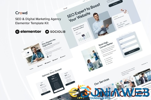 Crowd - SEO & Digital Marketing Agency Elementor Template Kit