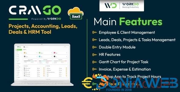 CRMGo SaaS - Projects, Accounting, Leads, Deals & HRM Tool