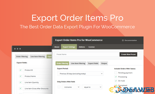 More information about "Export Order Items Pro for WooCommerce"