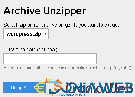 UnZipper Master PHP - Unzip Zip File On Web Server