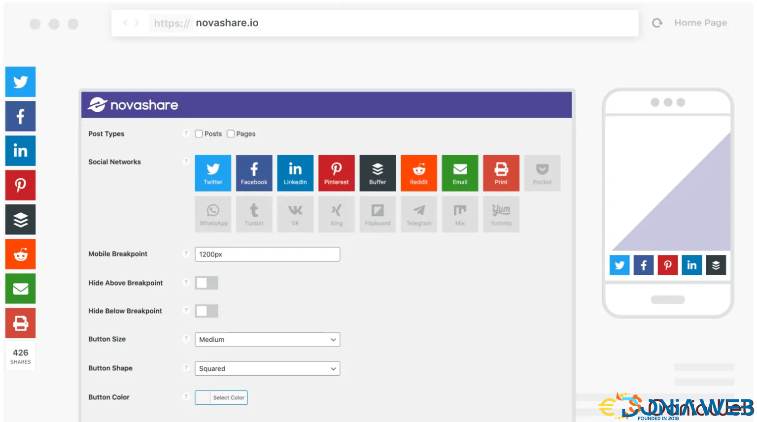 Novashare - WP Social Sharing Plugin