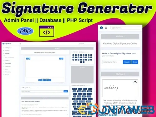 More information about "Digital Signature Generator PHP Script With Admin Panel"