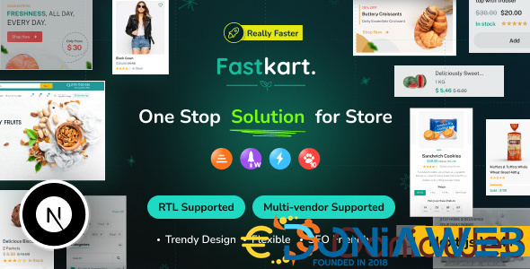 Fastkart - Single or Multivendor Ecommerce with React Next JS & Laravel REST API