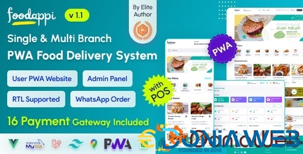 FoodAppi - PWA Food Delivery System and WhatsApp Menu Ordering with Admin Panel | Restaurant POS