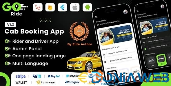 GORIDE | InDriver Clone | Flutter Complete Taxi Booking Solution with Bidding Option