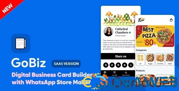 GoBiz - Digital Business Card + WhatsApp Store Maker | SaaS | vCard Builder