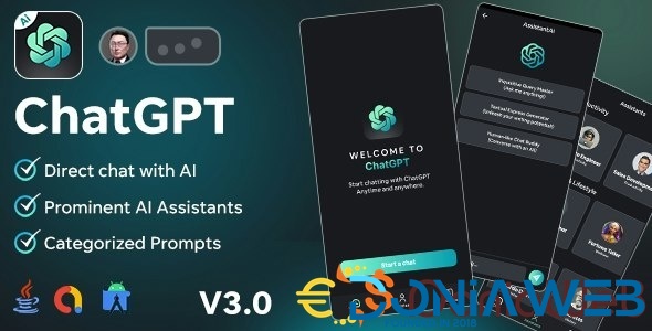 AssistantAi (v3 - 15 Sep) - ChatGPT App - Android Java App + AdMob Ads