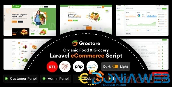 GroStore - Food & Grocery Laravel eCommerce with Admin Dashboard