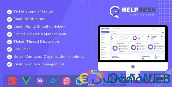 HelpDesk - Online Ticketing System with Website - ticket support and management