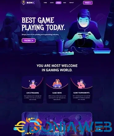 Bonx - Gaming Website Template HTML5 Version