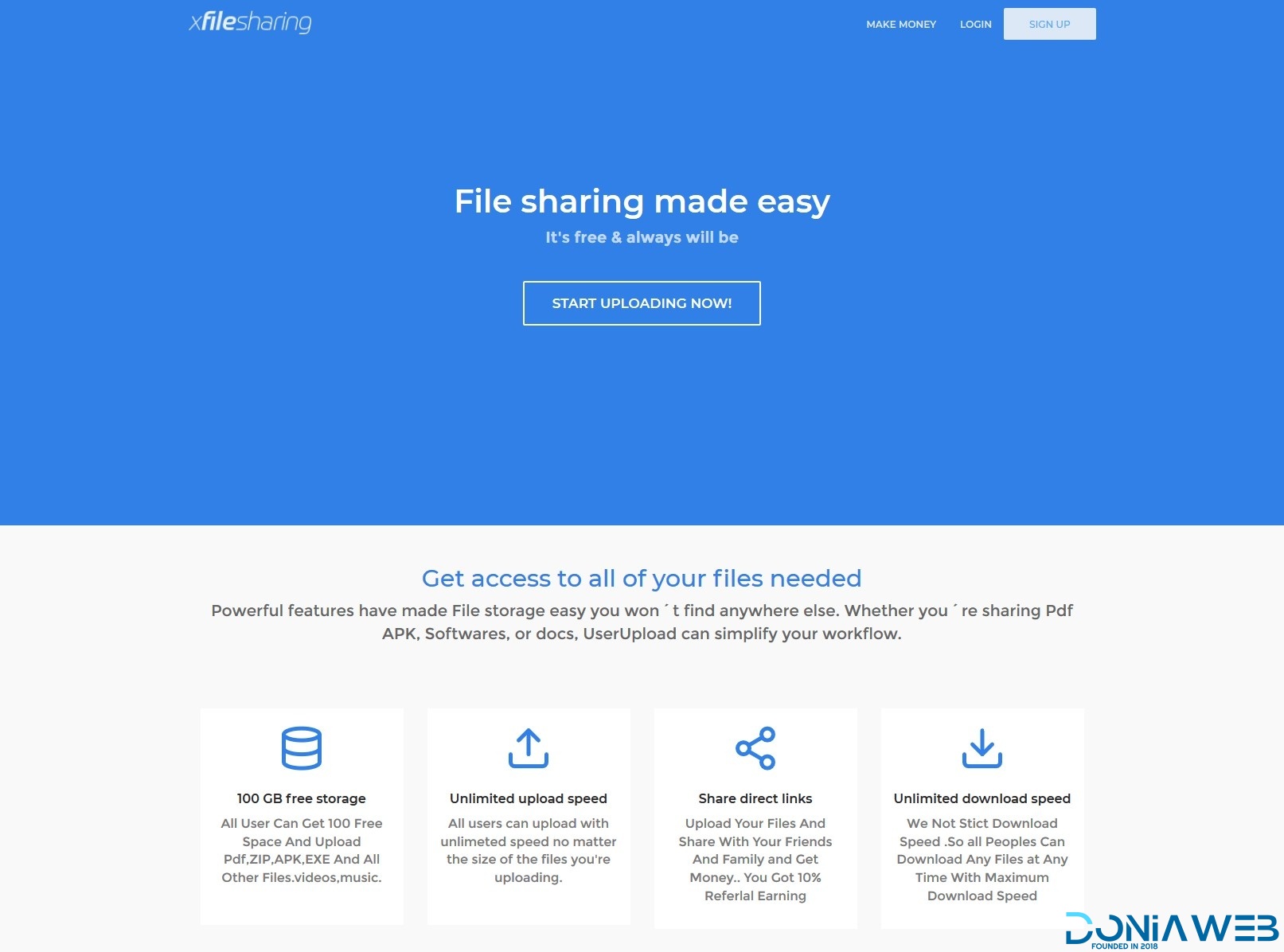 DS1 Responsive XFileSharing Template