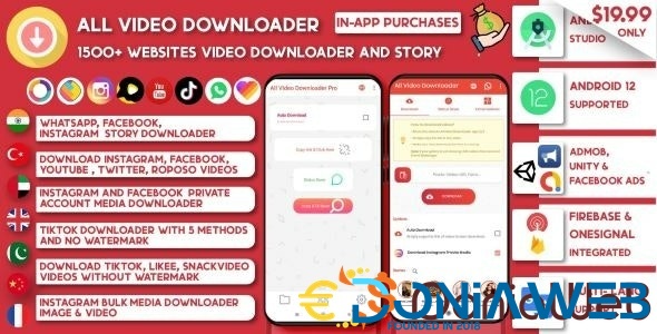 All Video Downloader & StorySaver | 1800+ Websites Twitter, Instagram, Likee, Tiktok,FB