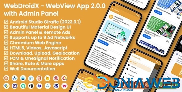 WebDroidX - Android WebView App with Admin Panel