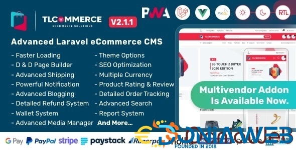 TLCommerce | Laravel & VueJS Powered Ecommerce CMS with PWA