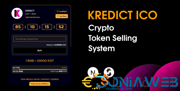 KREDICT | ICO Crypto Token Selling System | Multi Currency | Multi Wallet