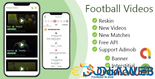 Football Videos ODDs Comparison and Live Score App + Admob