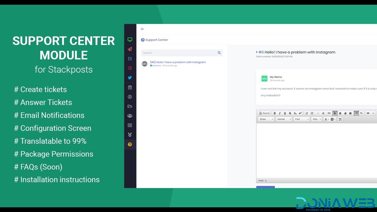 Support Center Module for Stackposts