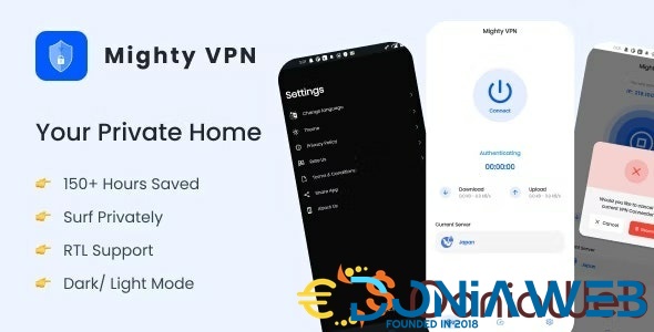 MightyVPN :Flutter app for Secure VPN and Fast Servers VPN