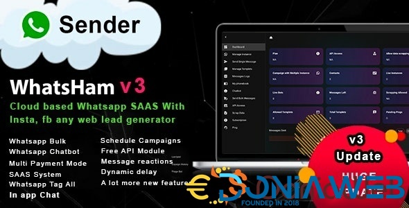 WhatsHam - Cloud based WhatsApp SASS System with Lead Generator