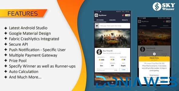 PUBG Tournament App with Prize Pool Concept & Admin Panel