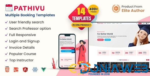 Pathivu - Multi-Purpose Booking Management Template (HTML + Laravel + Vue + Angular + React)