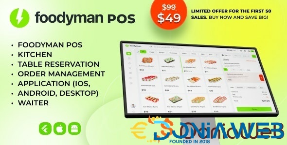 A single restaurant POS + Kitchen + Table Reservation + Waiter Application (iOS, Android, Desktop)