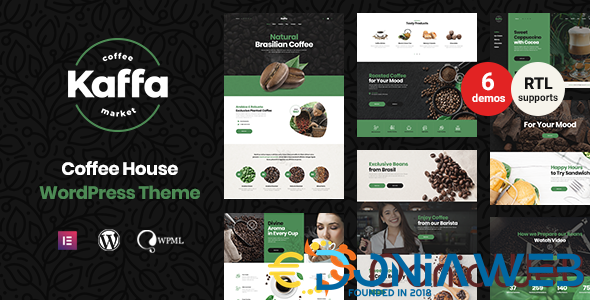 Kaffa - Cafe & Coffee Shop WordPress Theme + RTL