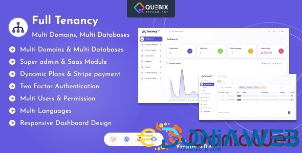 Full Tenancy - Domains, Database, Users, Role, Permissions & Settings