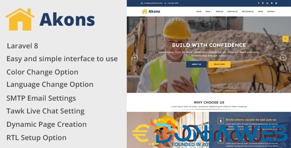 Akons - Building and Construction Website CMS