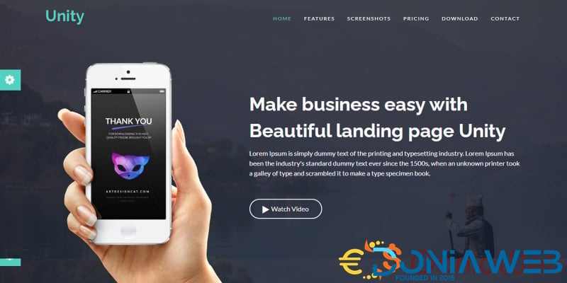 Unity - Responsive App Landing Page Template