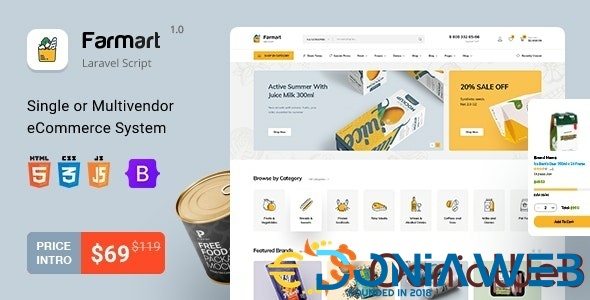 Farmart - Single or Multivendor Laravel eCommerce System
