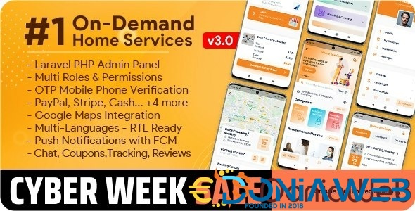 On-Demand Home Services, Business Listing, Handyman Booking with Admin Panel