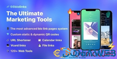 More information about "66biolinks - Bio Links, URL Shortener, QR Codes & Web Tools (SAAS) [Extended License]"