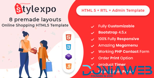 Stylexpo - Responsive Multipurpose E-Commerce HTML5 + RTL + Admin Template