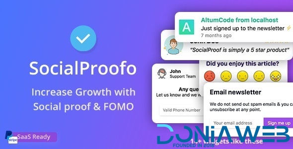 SocialProofo v1.7.3 - 14+ Social Proof & FOMO Notifications for Growth (SaaS Platform)