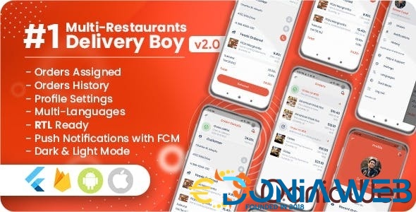 Delivery Boy For Multi-Restaurants Flutter App