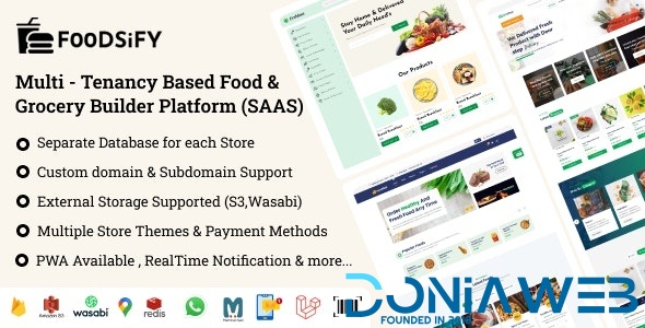 FOODSIFY v1.6 - Multitenancy Based Food Grocery & E-commerce Builder Platform (SAAS) NULLED