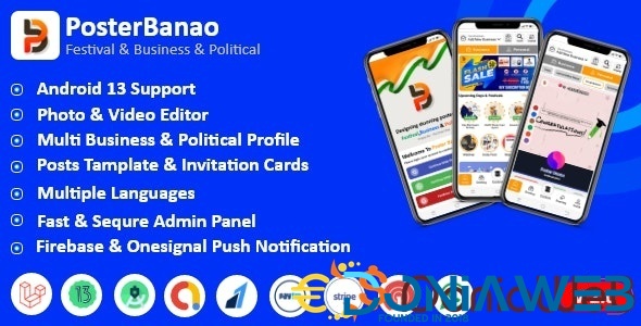 Poster Banao - Poster Maker ,Festival & Business & Political , AdBanao Clone Poster Maker App